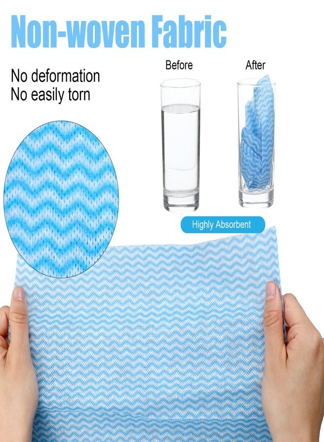 Lemecima 300 Pcs Disposable Dish Cloths for Kitchen Disposable Cleaning Cloth and Towels Handy Cleaning Wipes Disposable-Rags for Kitchen and Office(Blue) - Image 3